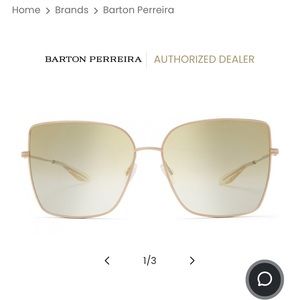 Barton Perreira Mystere Unisex sunglasses Gold / Yellow Mirror - 61/15/145